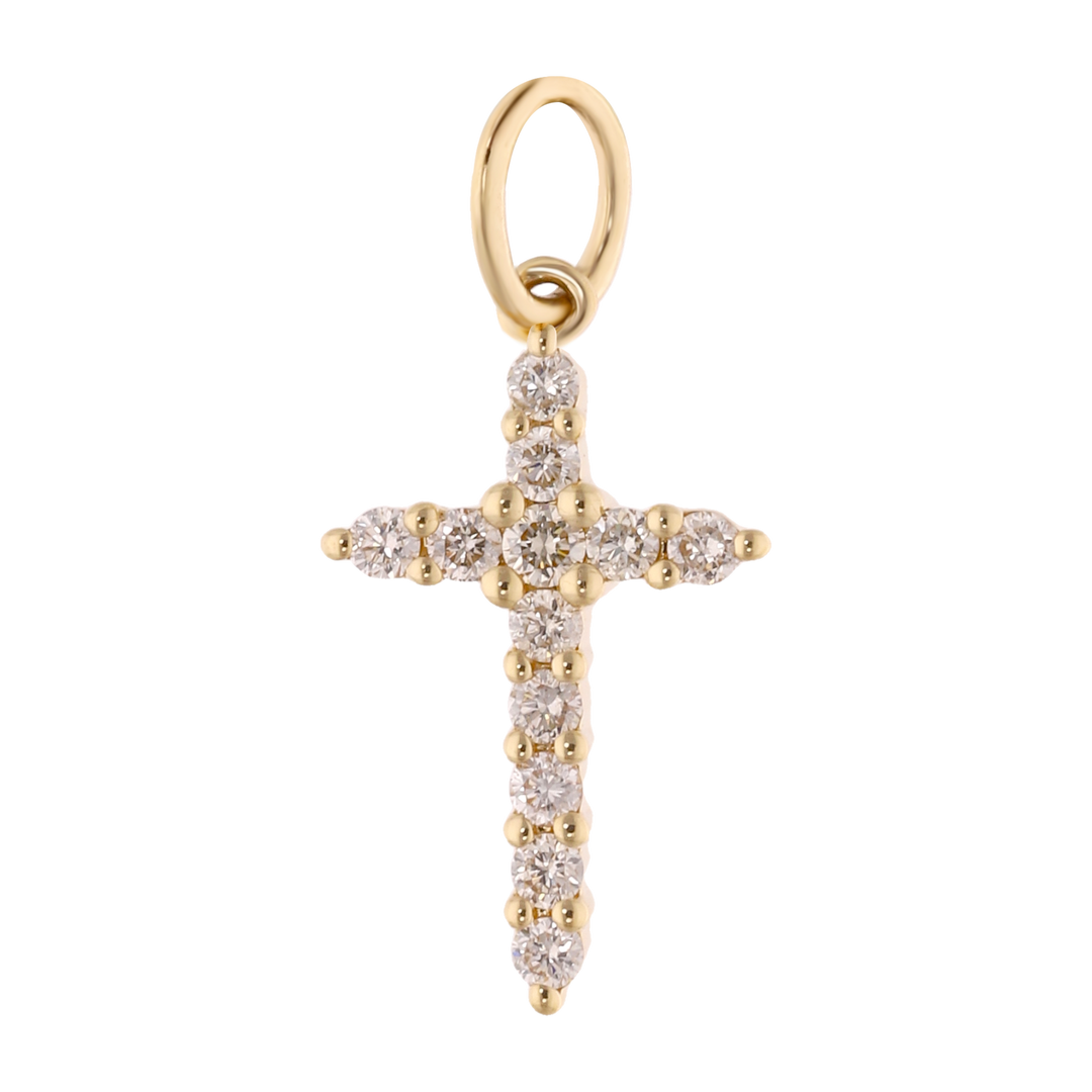 Cruz diamantes oro amarillo 14K