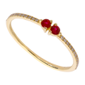 Anillo rubí brillantes oro amarillo 14k