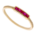 Anillo rubí princess y brillantes 14K