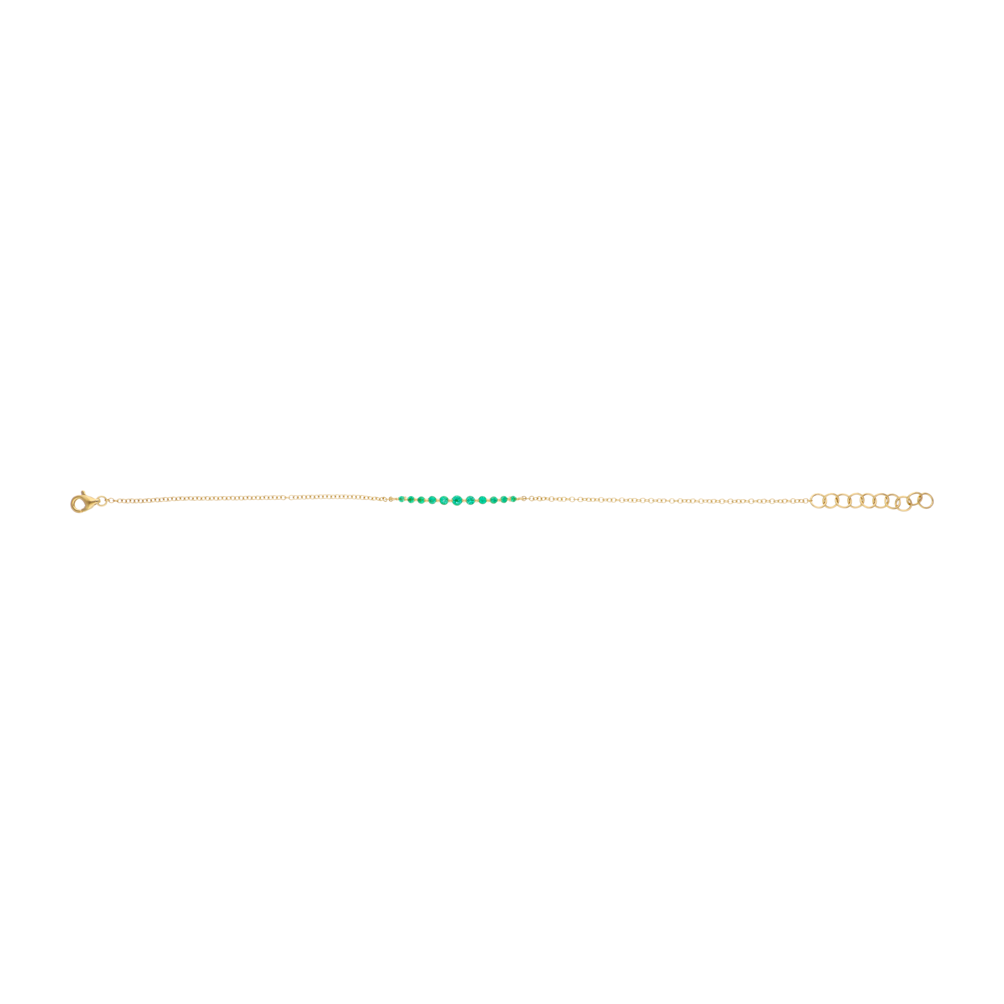 Pulsera sonrisa esmeraldas/rubíes 14K