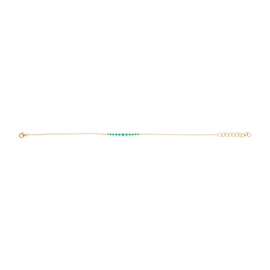 Pulsera sonrisa esmeraldas 14K