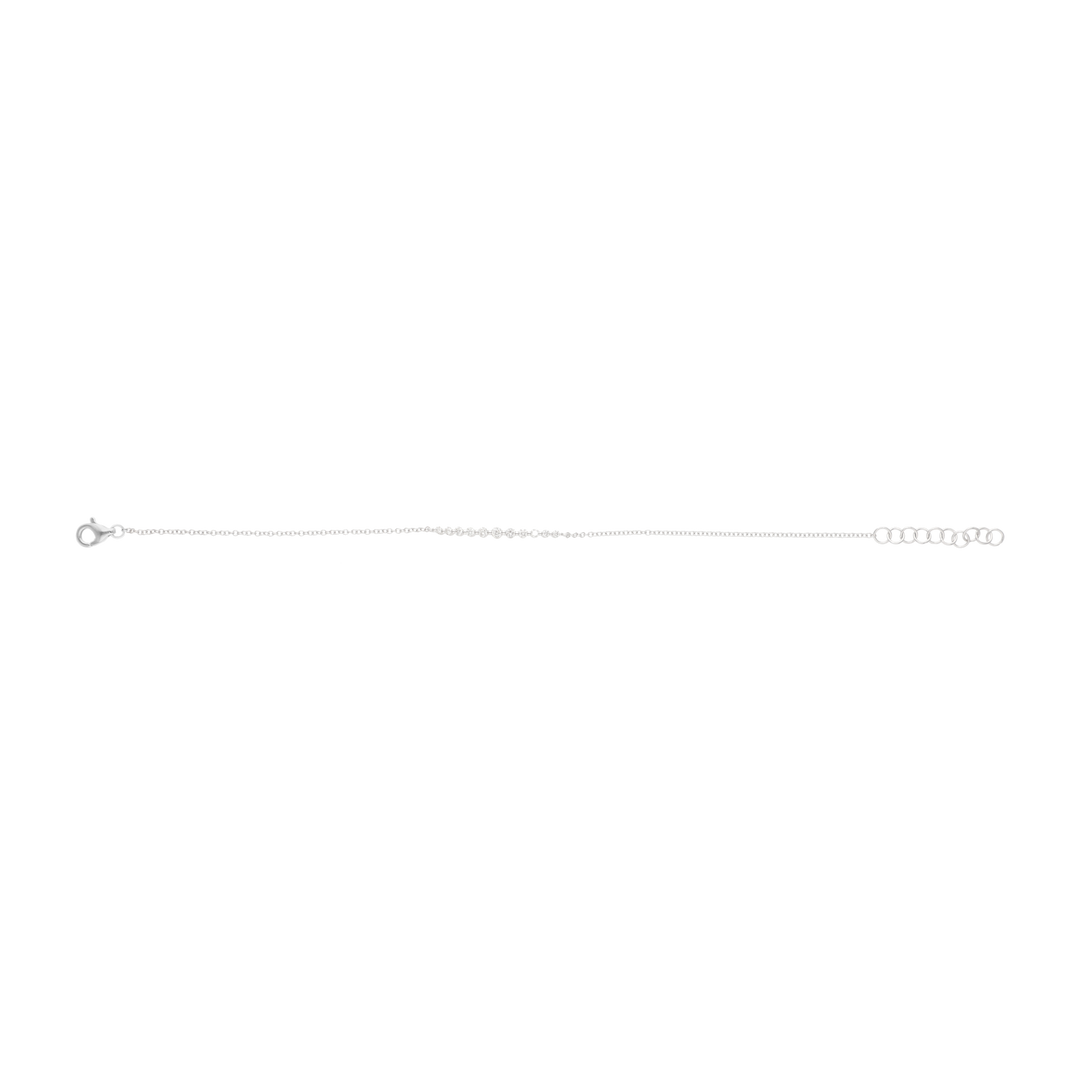 Pulsera sonrisa, oro blanco 14k con brillantes