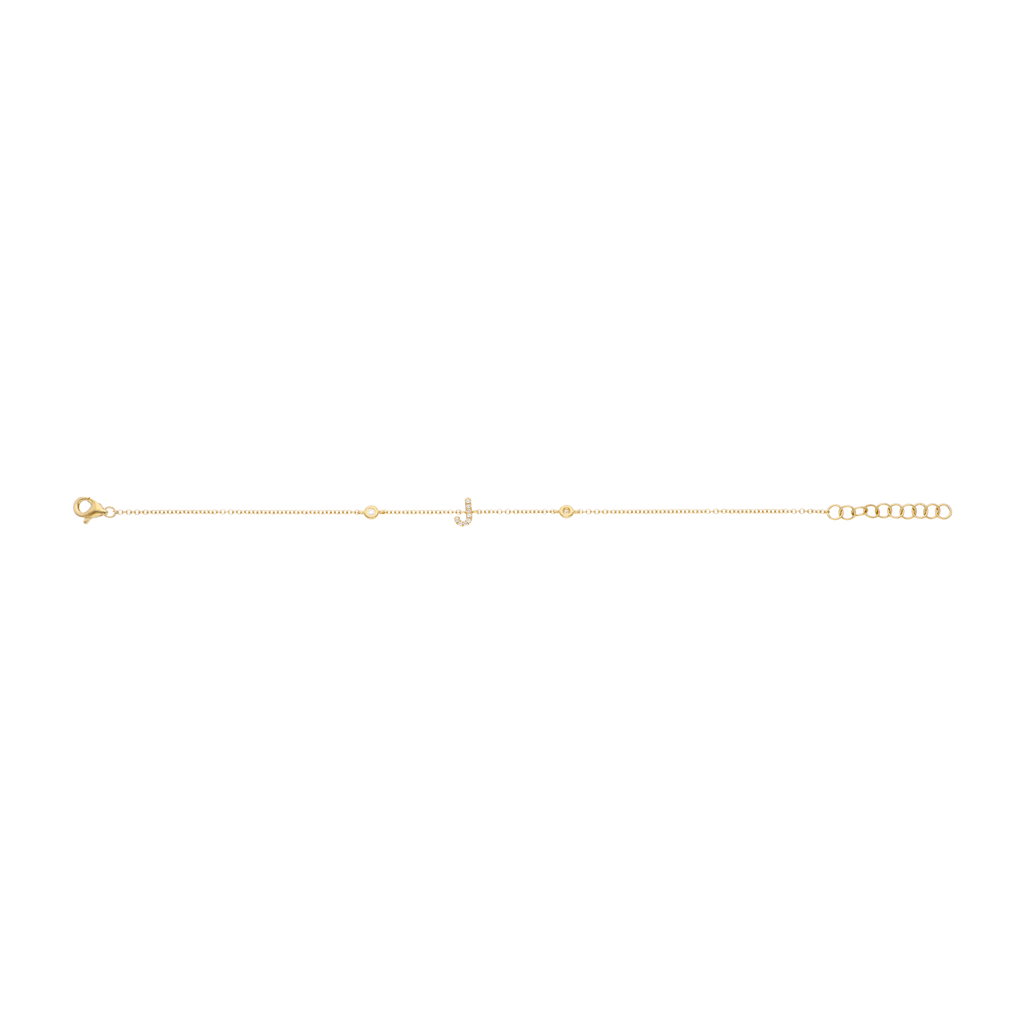 Pulsera letra diamantes 14K