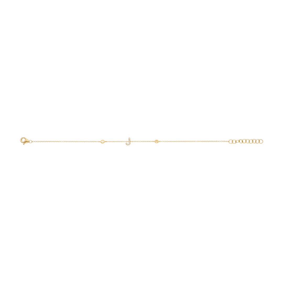 Pulsera letra diamantes 14K