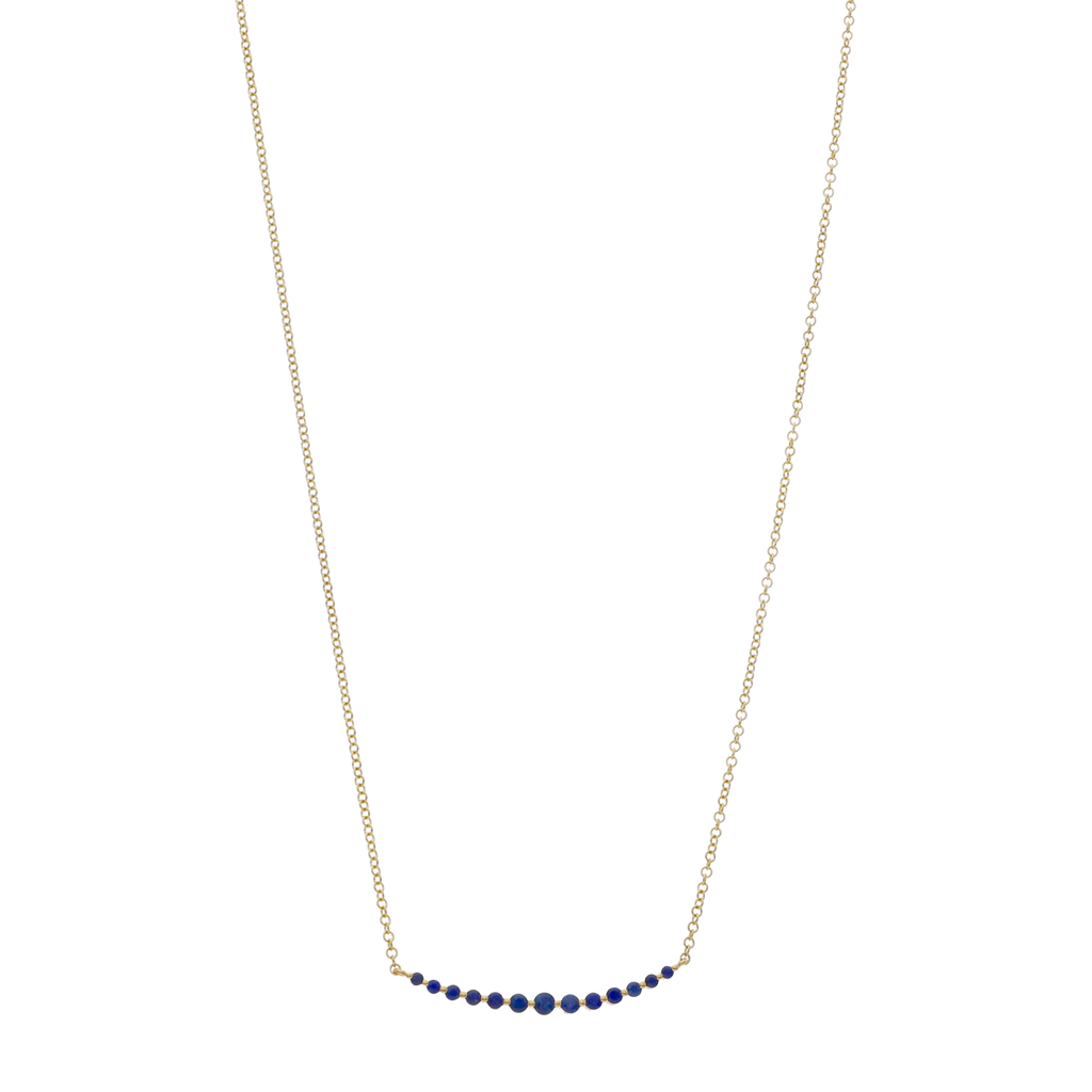Collar sonrisa zafiros 14K