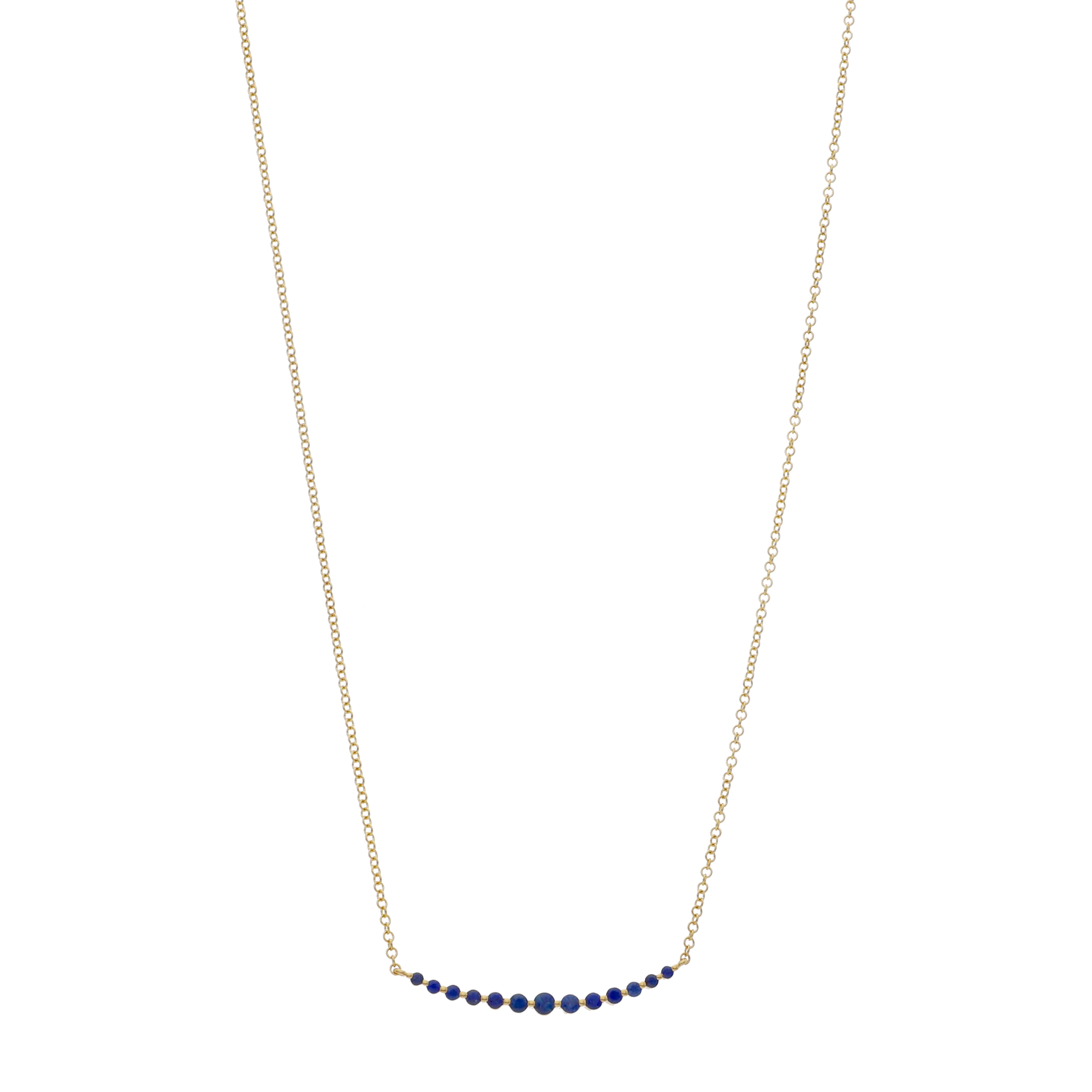 Collar sonrisa zafiros 14K