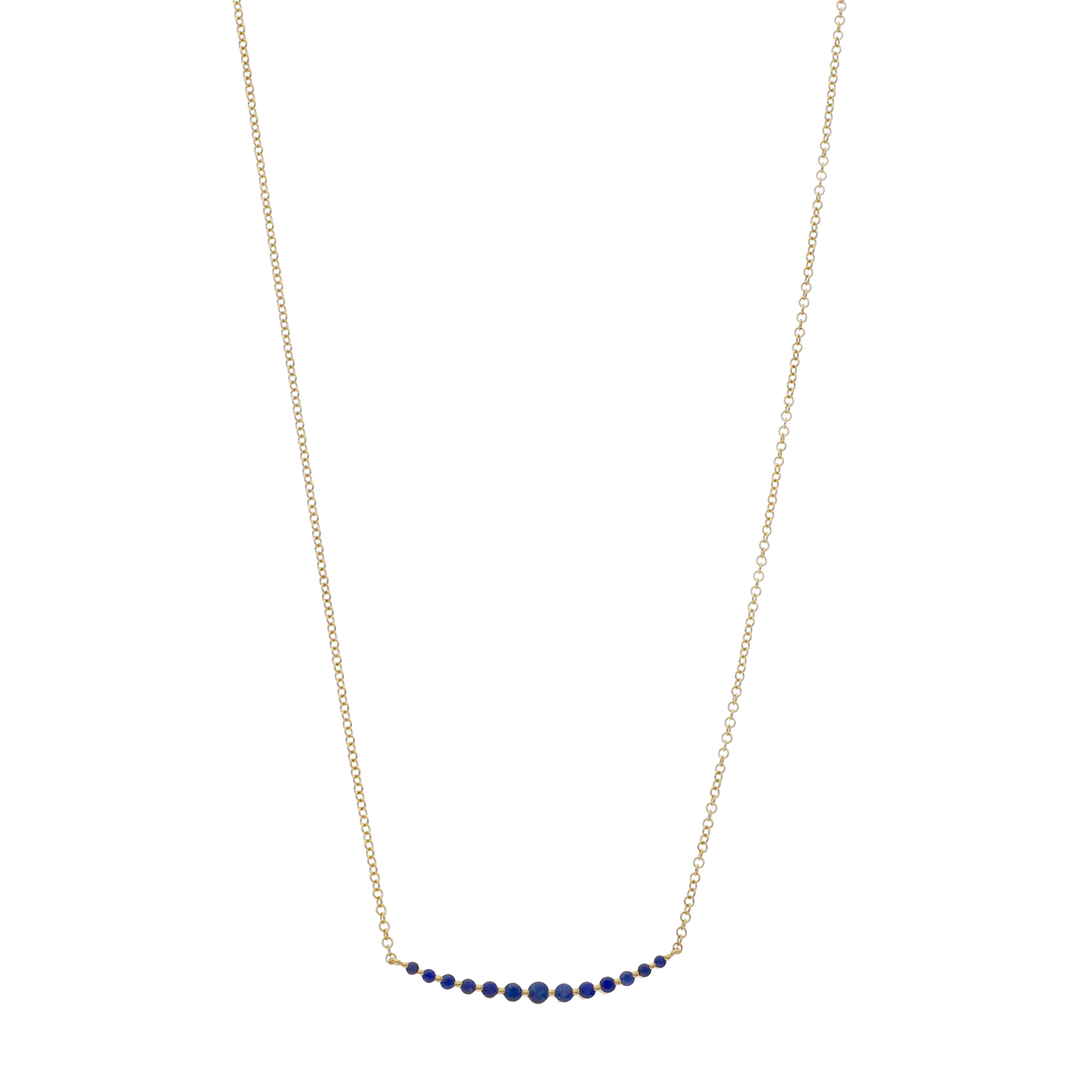Collar sonrisa zafiros 14K
