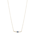 Collar sonrisa zafiro baguette y brillantes 14K