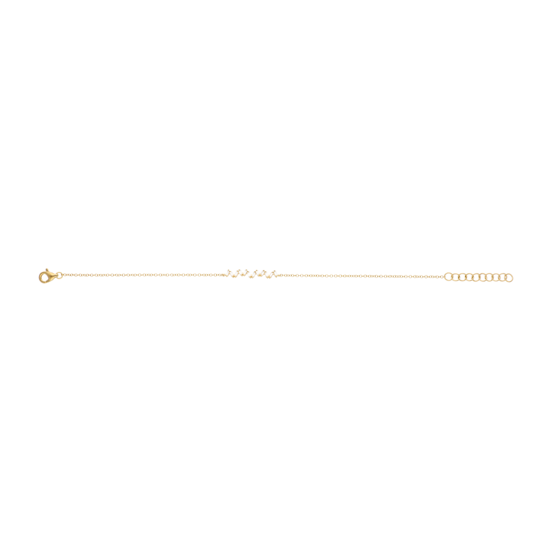 Pulsera barra diamantes baguette 14K