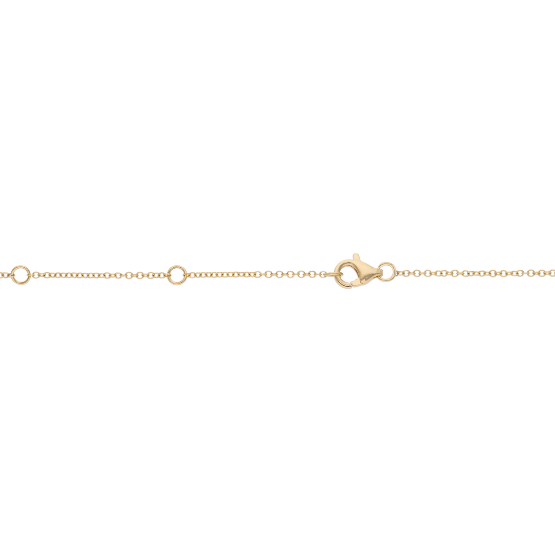 Collar flor mini 4 zafiros 14K
