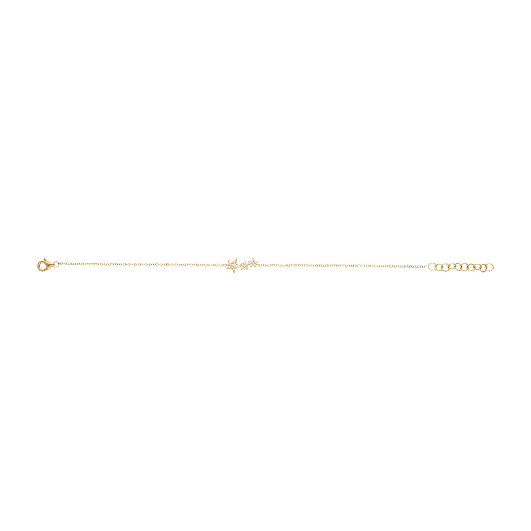 Pulsera 3 estrellas diamantes 14K