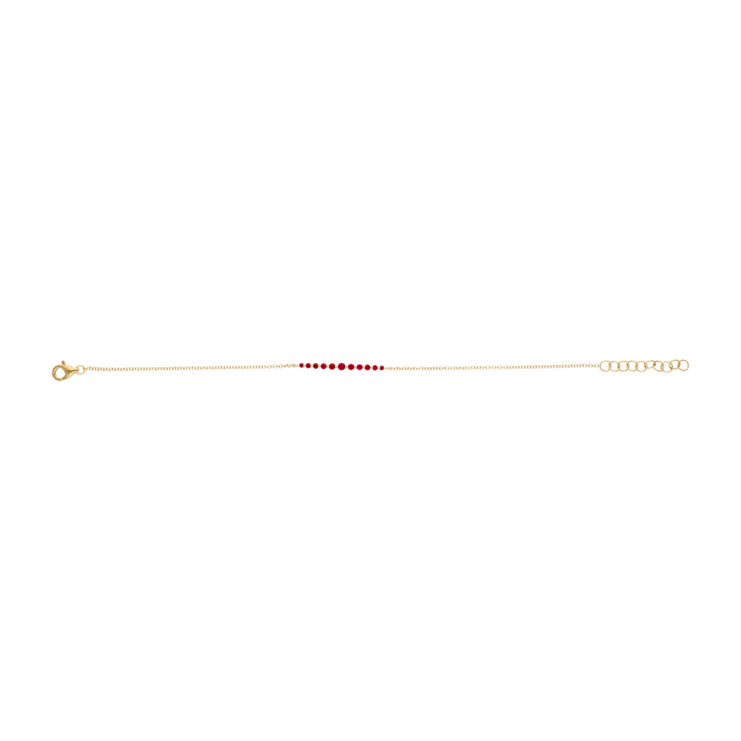 Pulsera sonrisa esmeraldas/rubíes 14K
