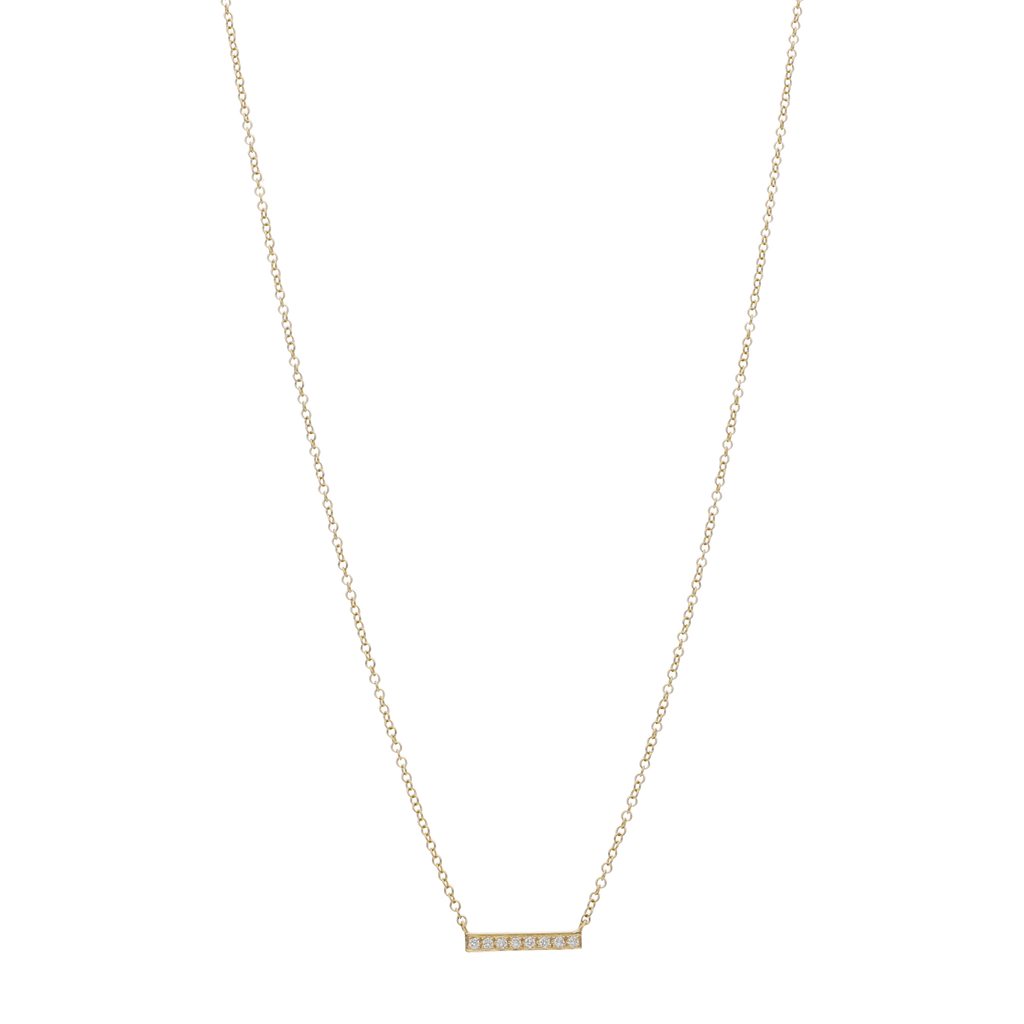 Collar barra 8 brillantes 14K