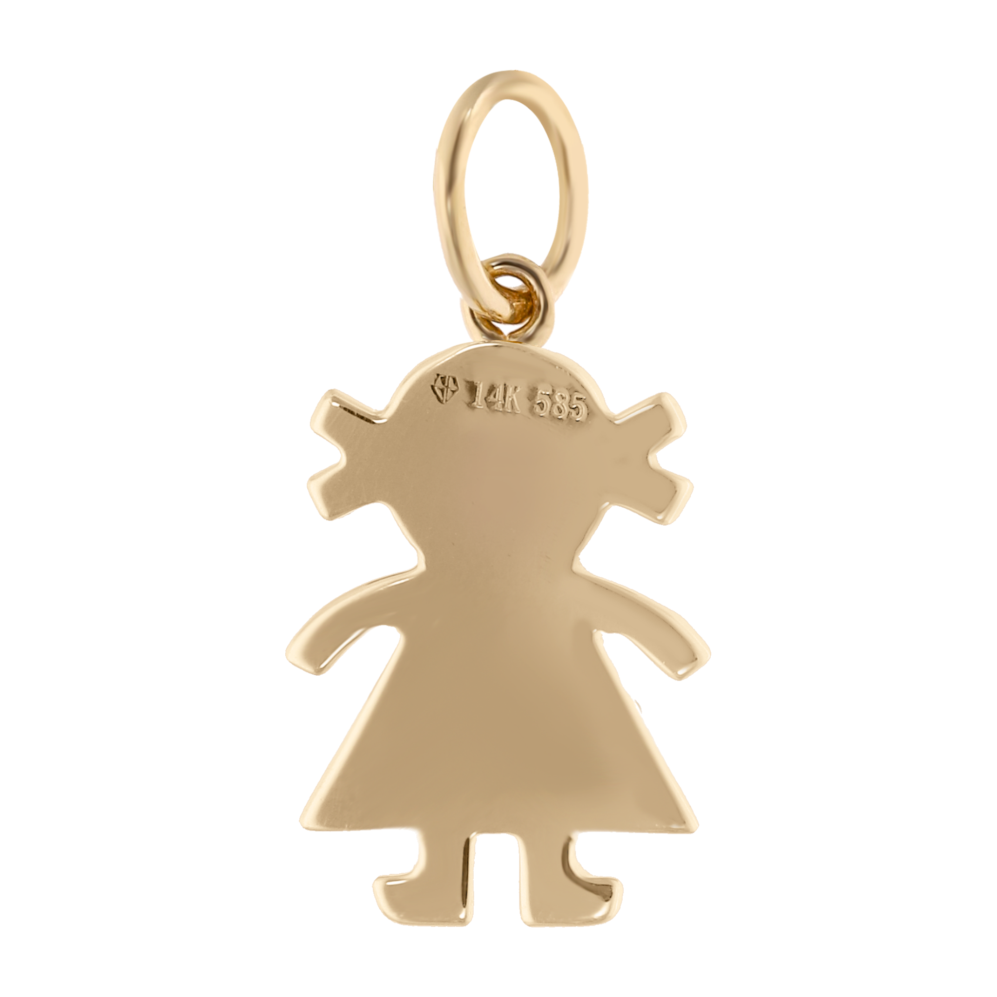 Collar niña coletas esmeraldas/zafiros y diamantes 14K