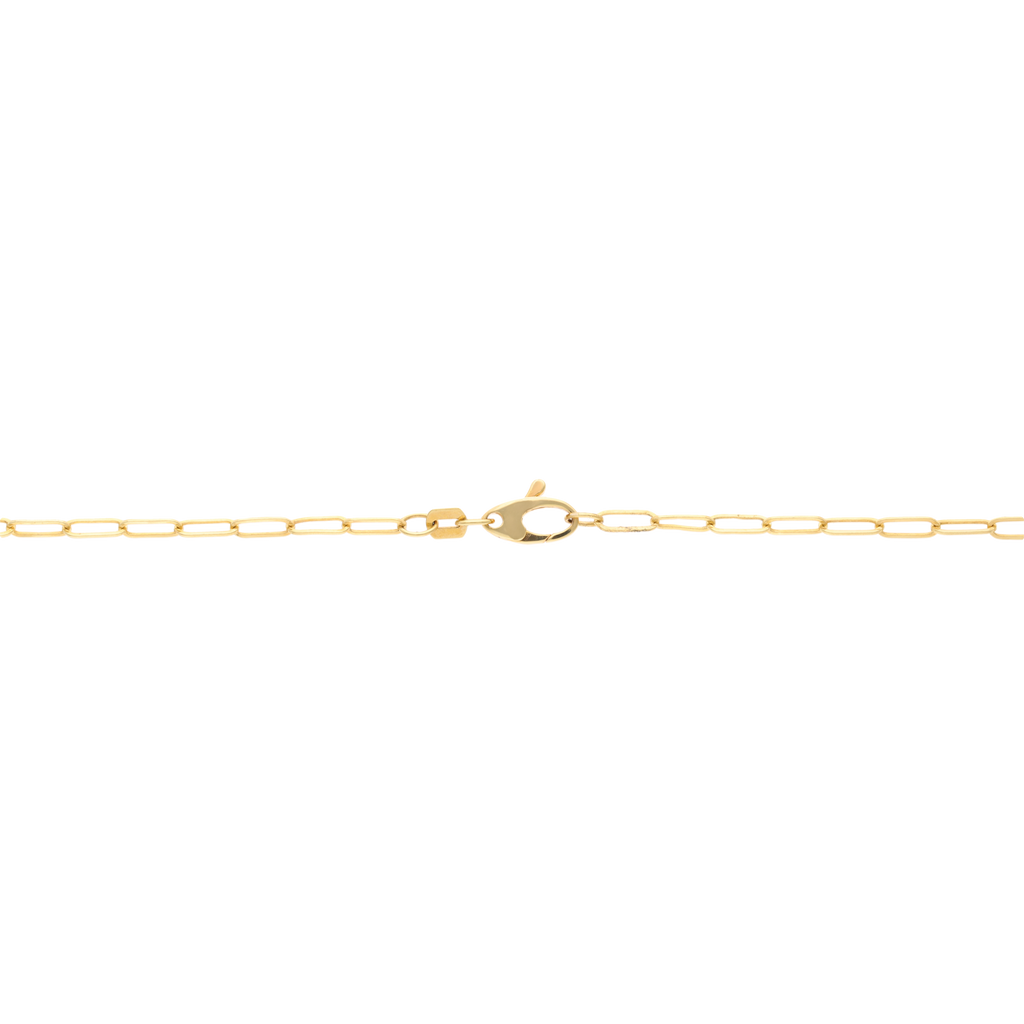 Collar zafiro bisel brillantes clip 14K