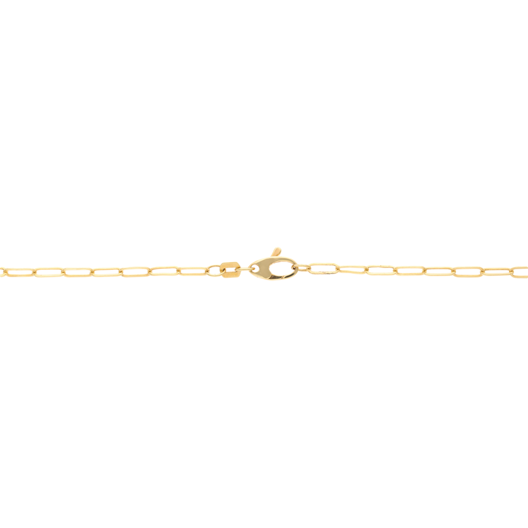 Collar zafiro bisel brillantes clip 14K