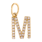 Dije inicial chica diamantes 14K