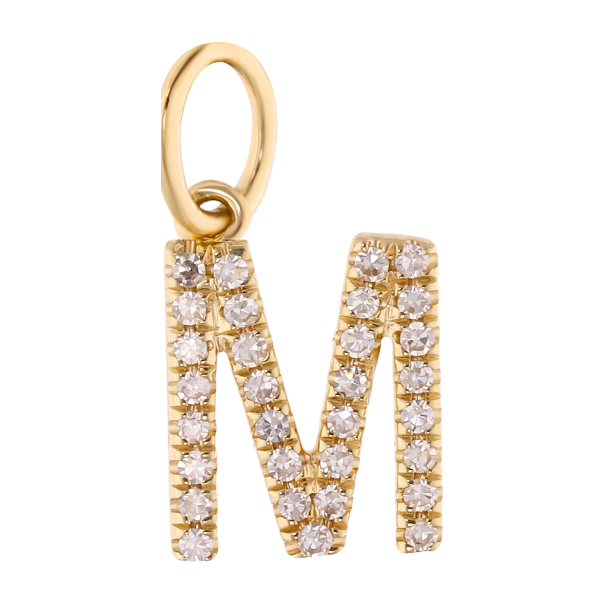 Dije inicial chica diamantes 14K