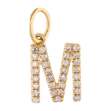 Dije inicial chica diamantes 14K