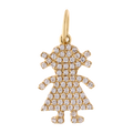 Dije niña coletas brillantes 14K