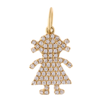 Dije niña coletas brillantes 14K