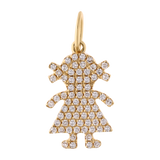 Dije niña coletas brillantes 14K