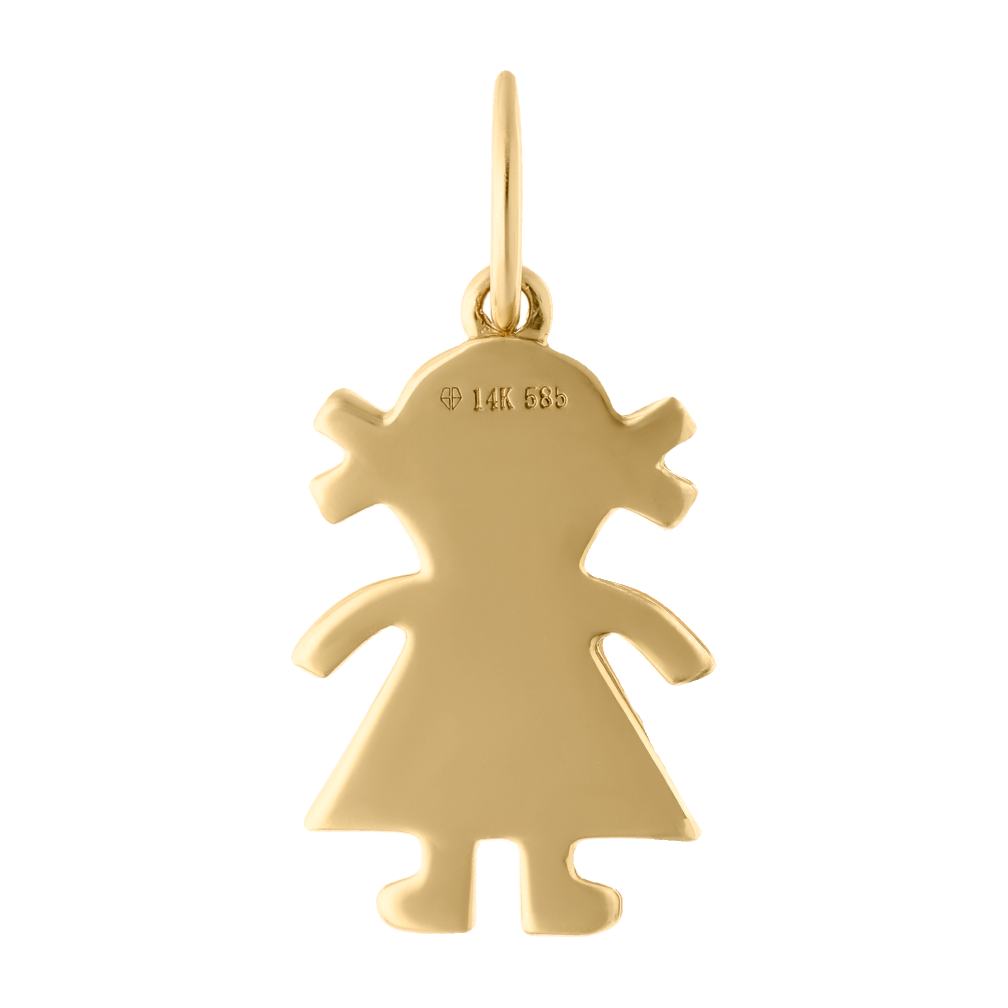 Dije niña coletas brillantes 14K