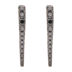 Huggies largas diamantes negros 14K