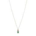Collar niño short esmeraldas y brillantes 14K