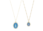 Collar medalla Guadalupe ágata y circonias plata