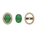 Broquel construíble esmeralda/rubí/zafiro 14K