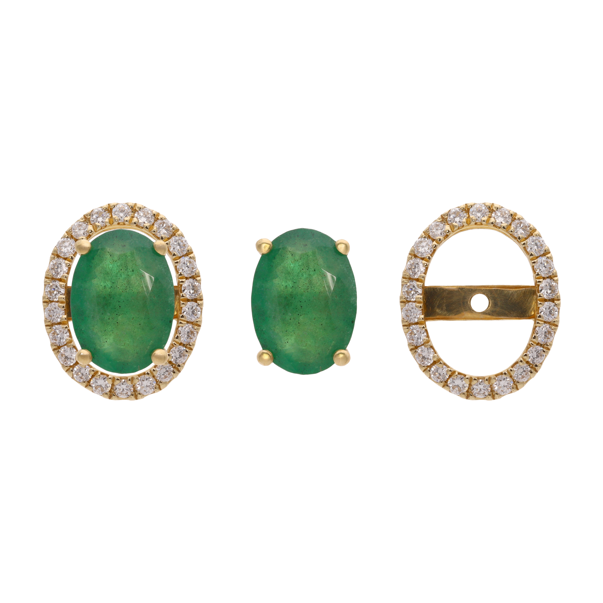 Broquel construíble esmeralda/rubí/zafiro 14K