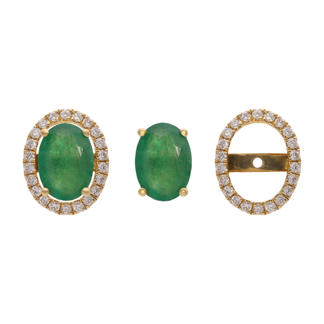 Broquel construíble esmeralda/rubí/zafiro 14K