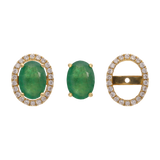 Broquel construíble esmeralda/rubí/zafiro 14K