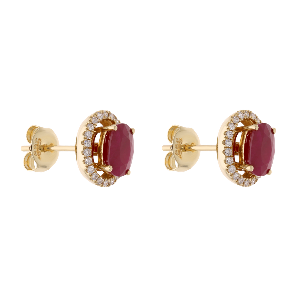 Broquel construíble esmeralda/rubí/zafiro 14K