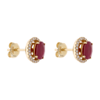 Broquel construíble esmeralda/rubí/zafiro 14K