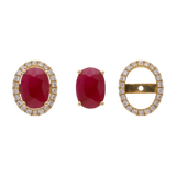 Broquel construíble esmeralda/rubí/zafiro 14K