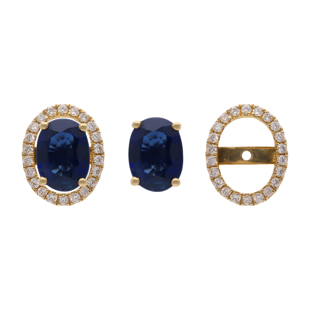 Broquel construíble esmeralda/rubí/zafiro 14K