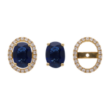 Broquel construíble esmeralda/rubí/zafiro 14K