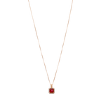 Collar turmalina rosa y brillantes oro rosa 14K