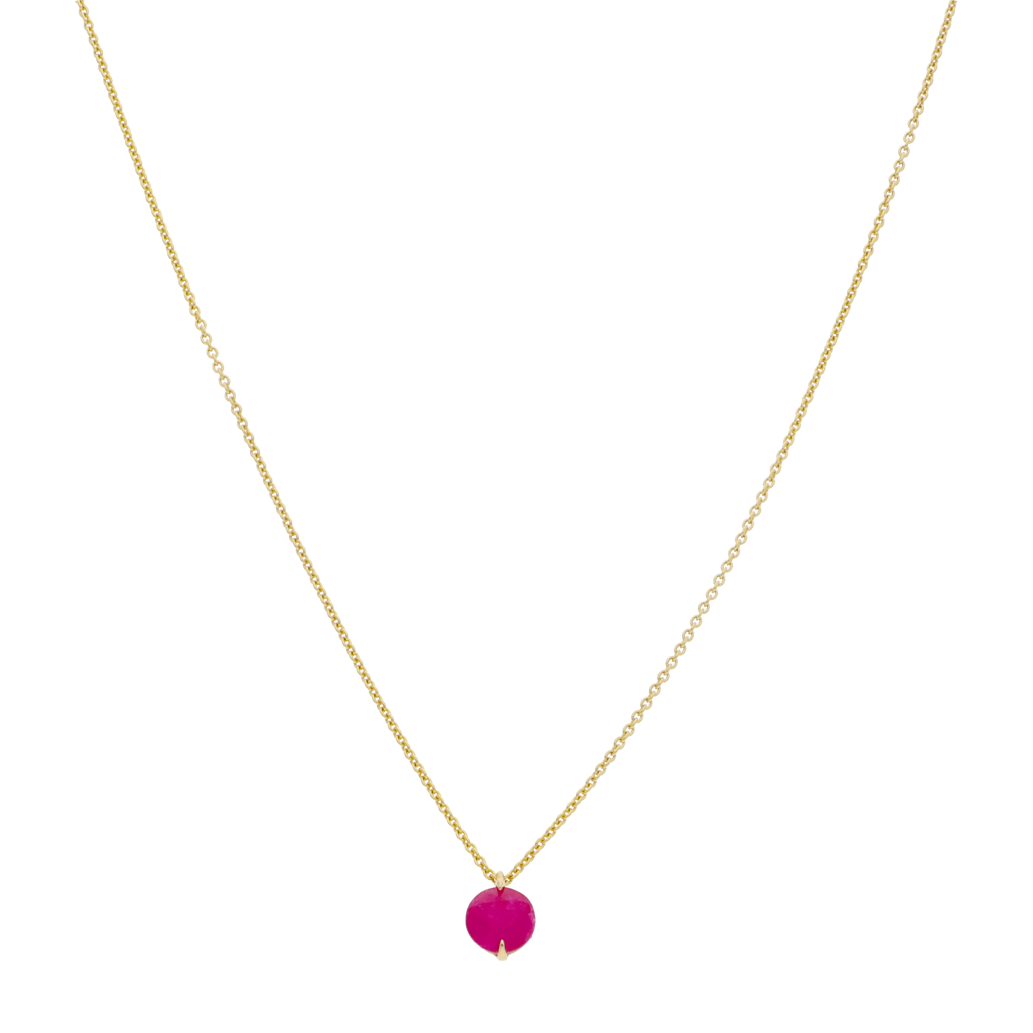 Collar dije piedra solitario 14K