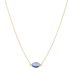 Collar zafiro biselado 14K