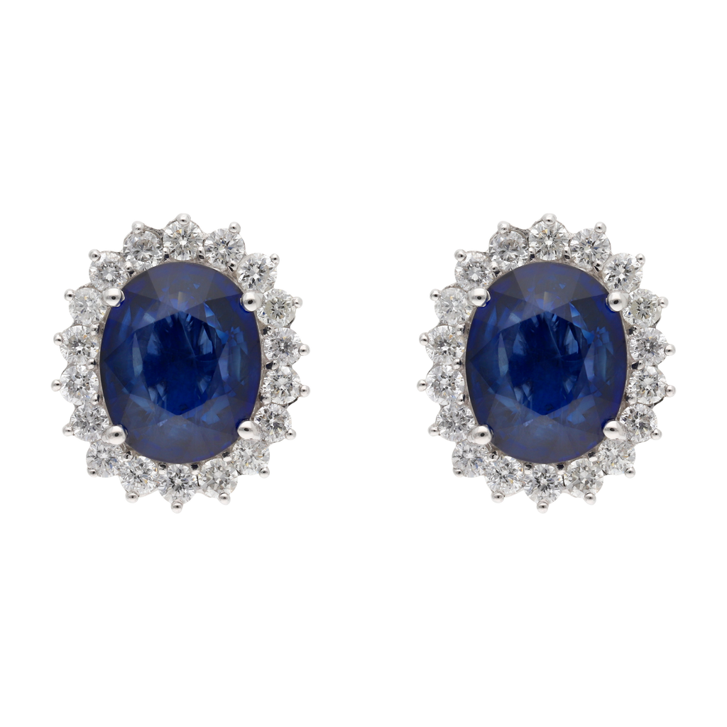 Broquel zafiro 6.64ct brillantes 14K