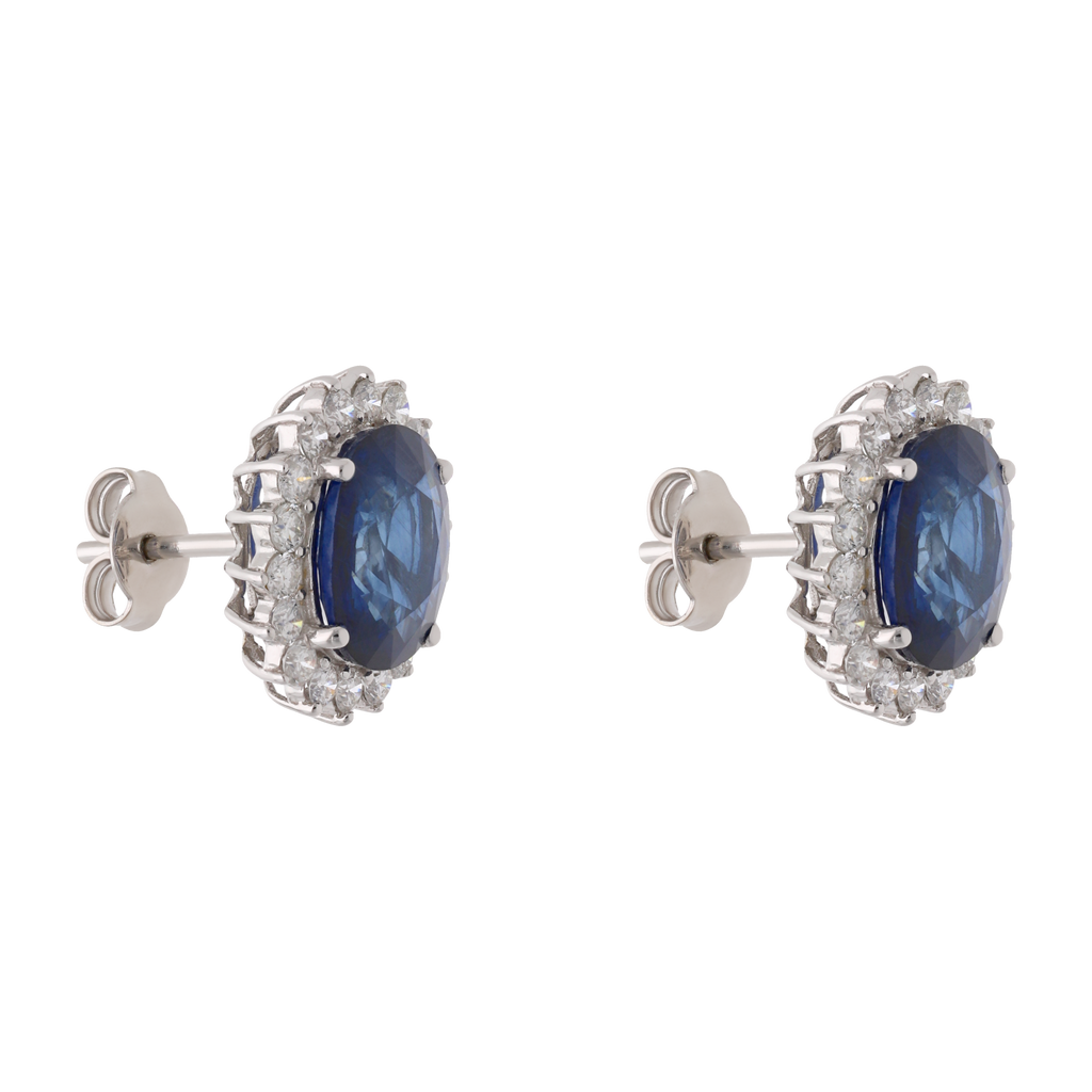 Broquel zafiro 6.64ct brillantes 14K