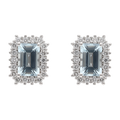 Broquel aguamarinas 1.30ct brillantes 14K