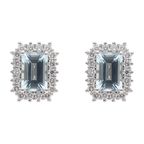 Broquel aguamarinas 1.30ct brillantes 14K