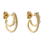 Medias huggies dos líneas diamantes gota 14K