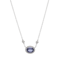 Collar tanzanita oval 2.66ct y brillantes 18K