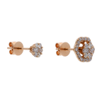 Broquel flor construible brillantes oro rosa 14K