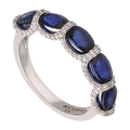 Anillo zafiros oval 14K